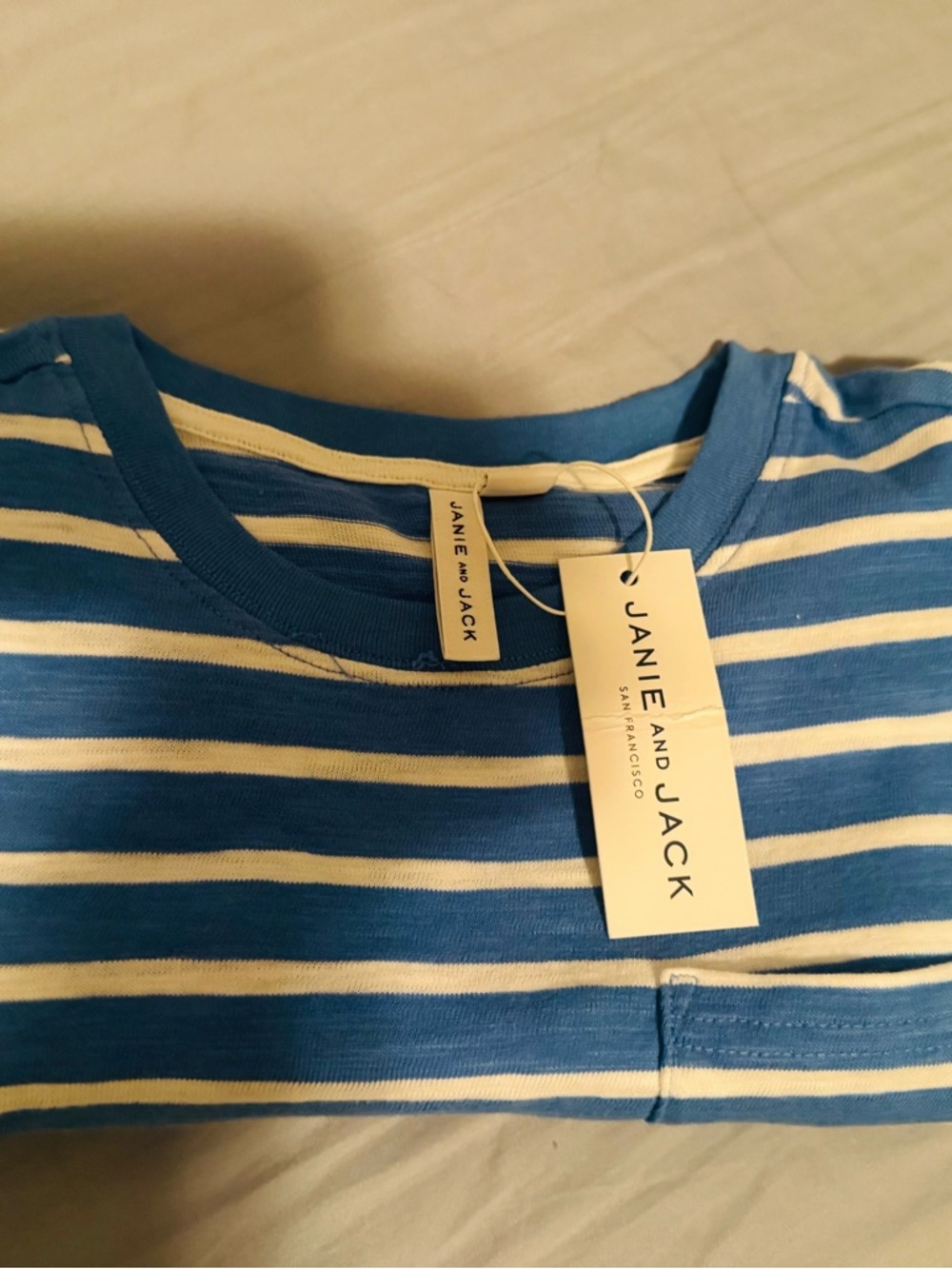 Janie and Jack Blue and White Striped Shirt